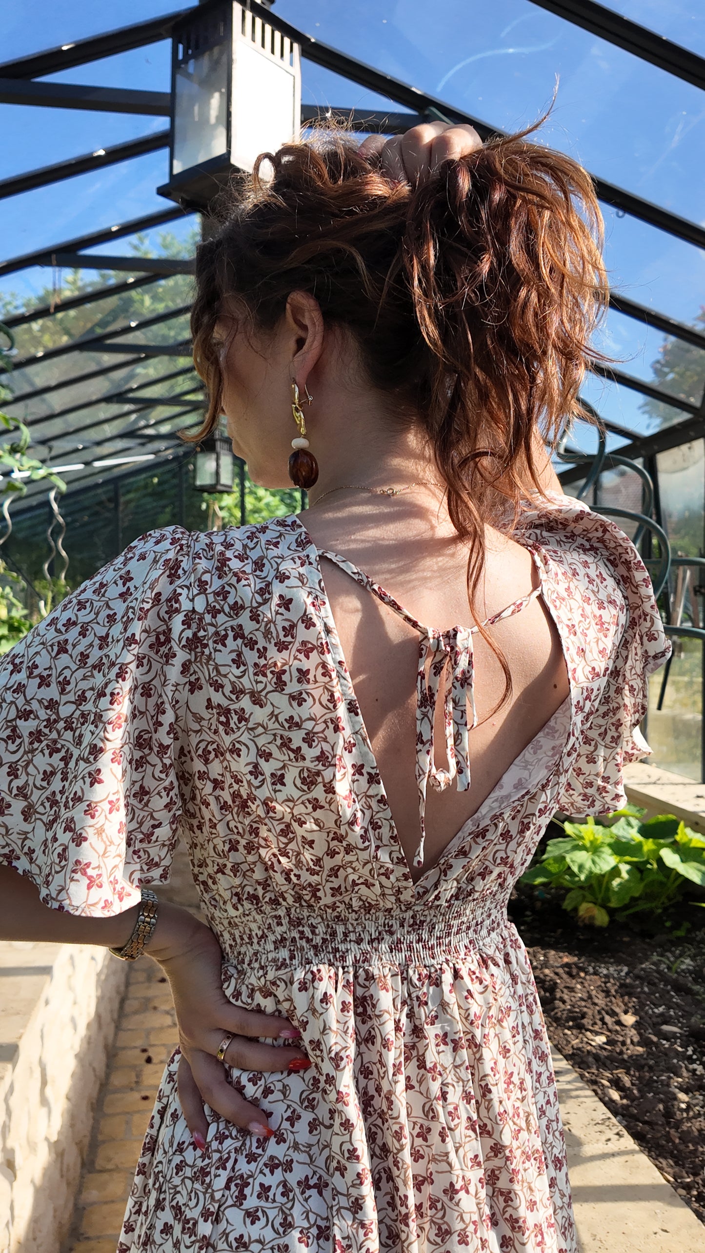 Robe Fleurie Écrue