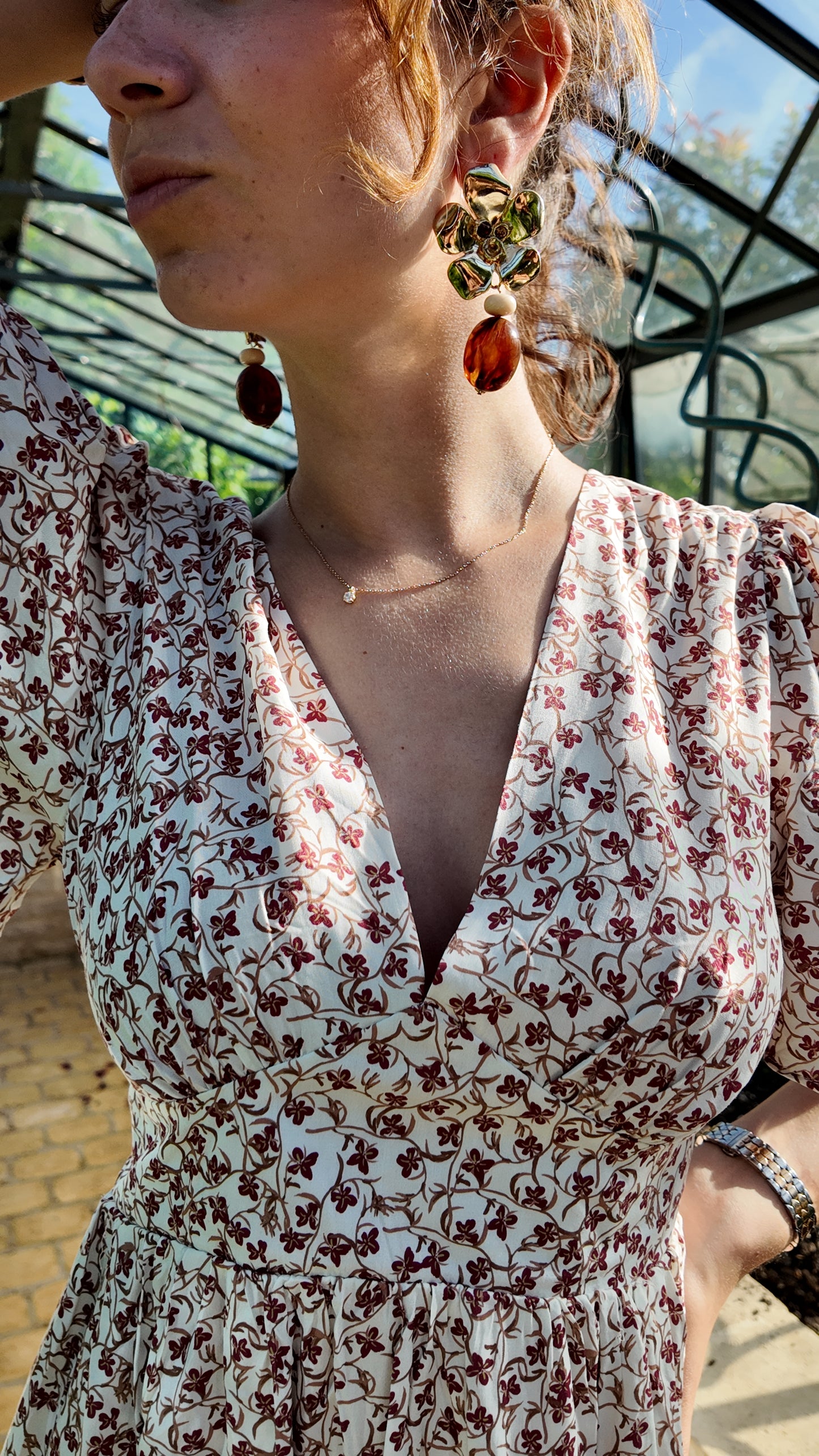 Robe Fleurie Écrue