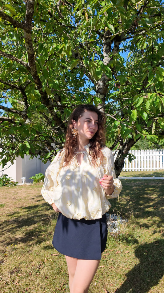Blouse Rayée Jaune