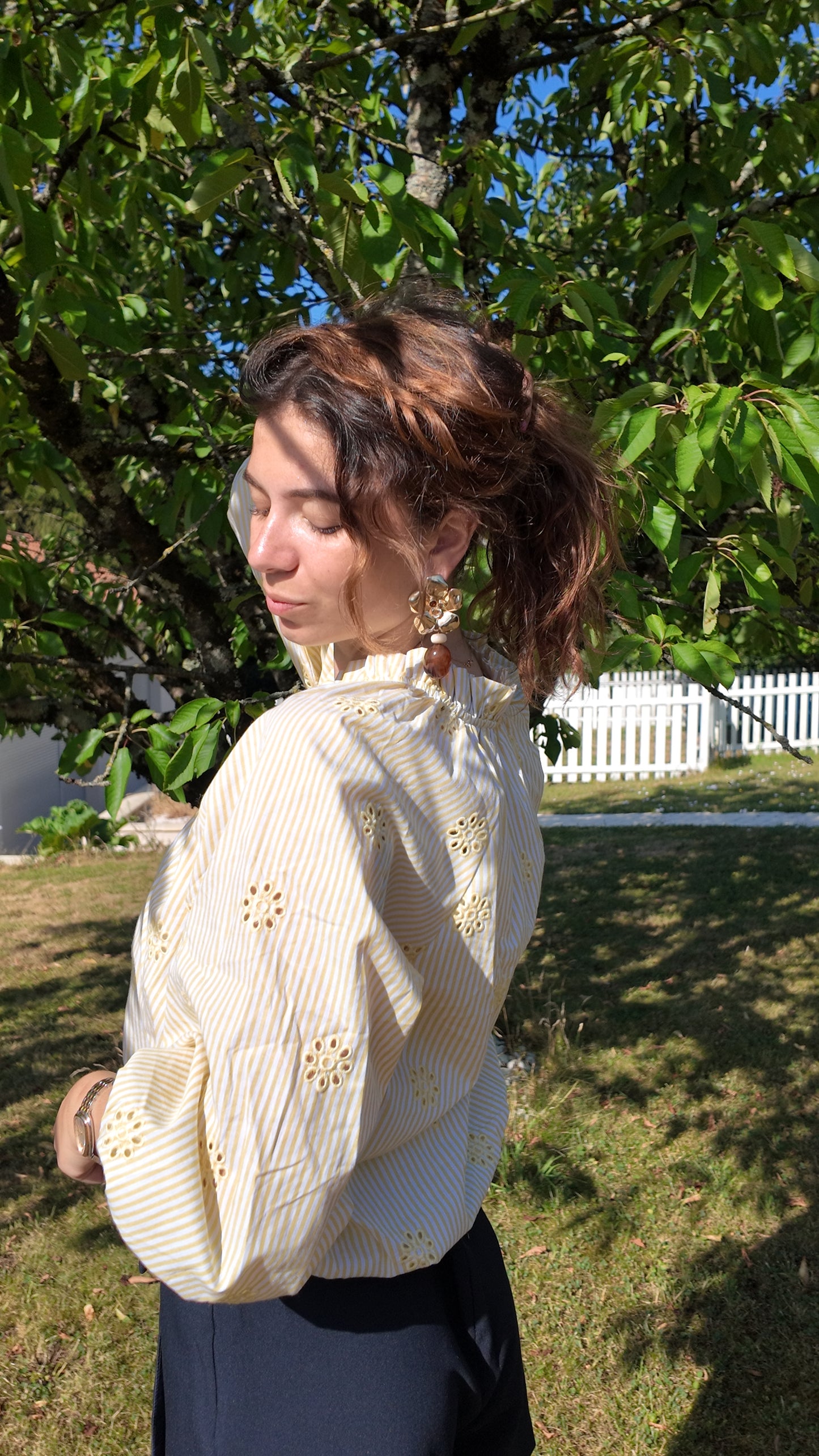 Blouse Rayée Jaune