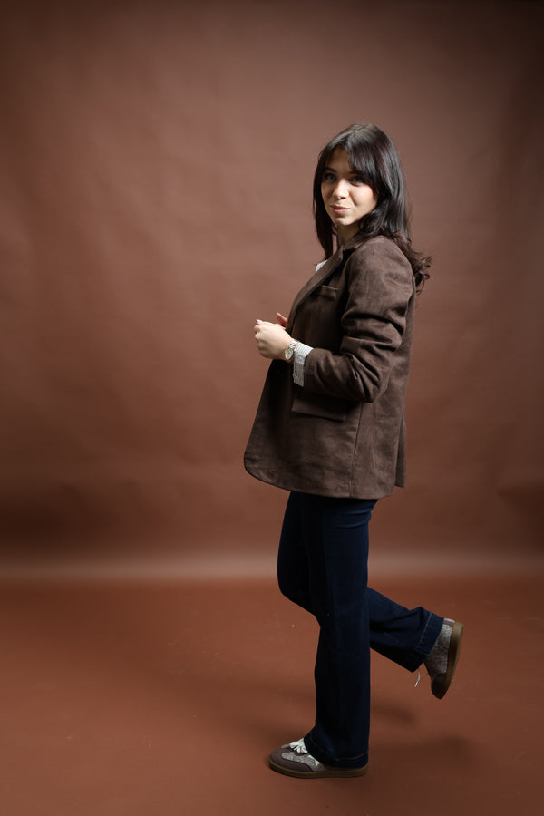 Blazer suédé marron - Zoé
