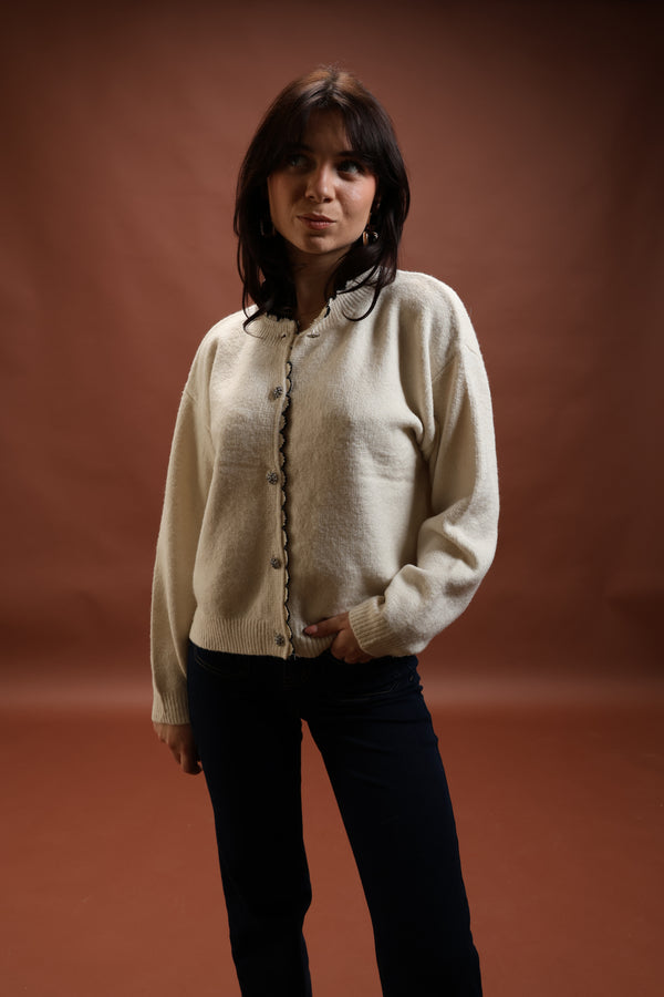 Gilet écru à boutons - Vio