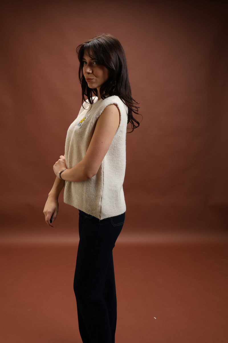 Gilet sans manche écru - Smiley