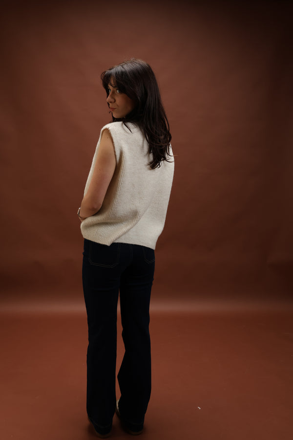 Gilet sans manche écru - Smiley