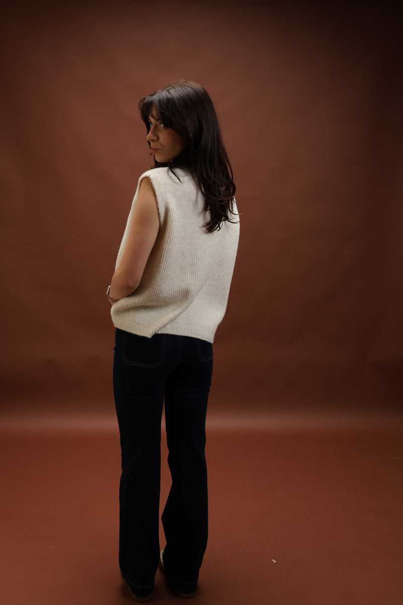 Gilet sans manche écru - Smiley