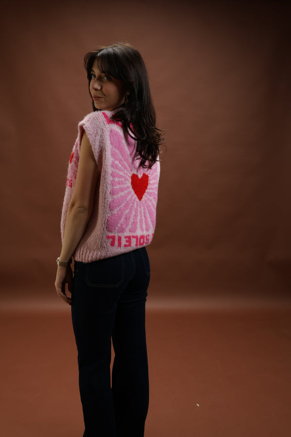 Gilet sans manche rose - Le Soleil
