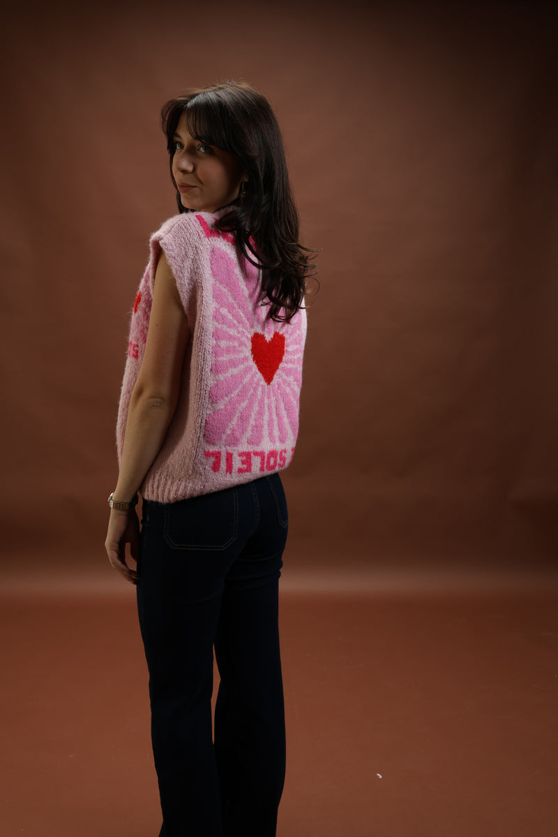 Gilet sans manche rose - Le Soleil
