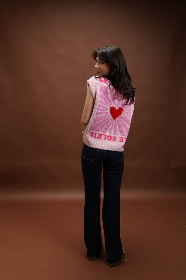Gilet sans manche rose - Le Soleil