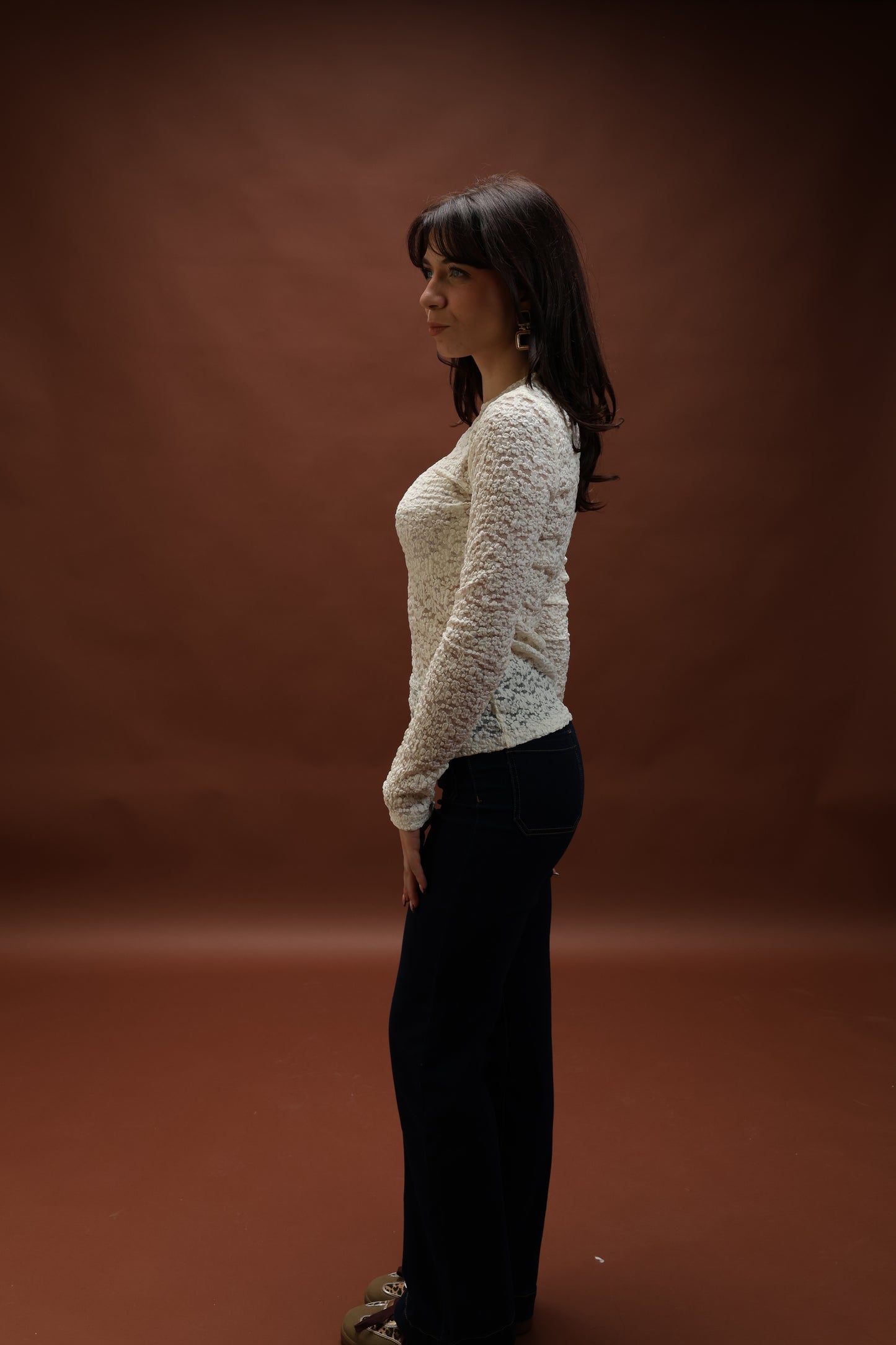 Haut en dentelle écru - Claire