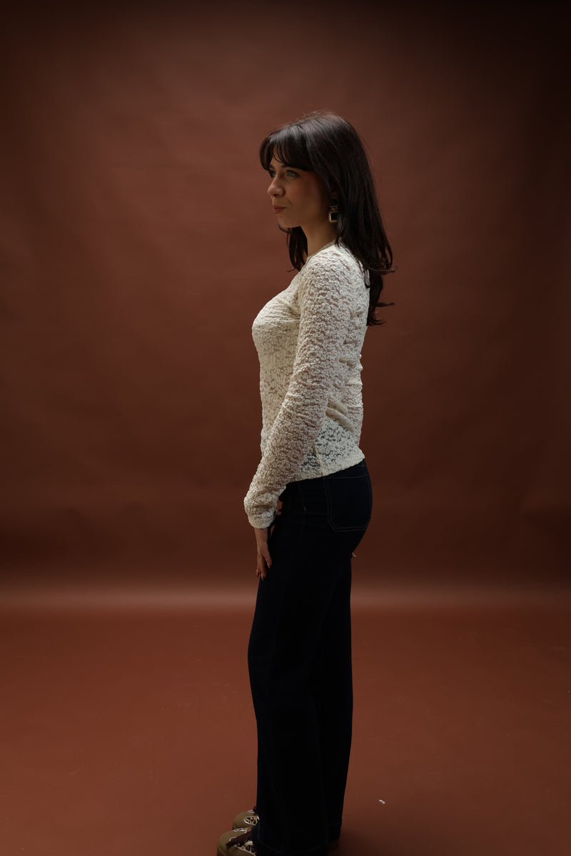 Haut en dentelle écru - Claire