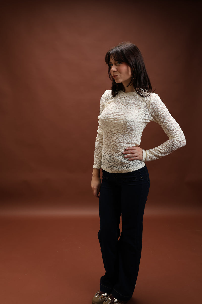 Haut en dentelle écru - Claire