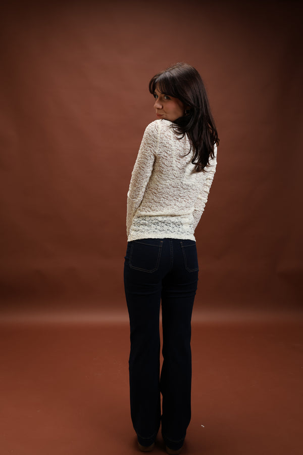 Haut en dentelle écru - Claire