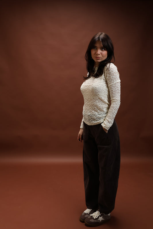 Pantalon ballon velour marron - Héléna