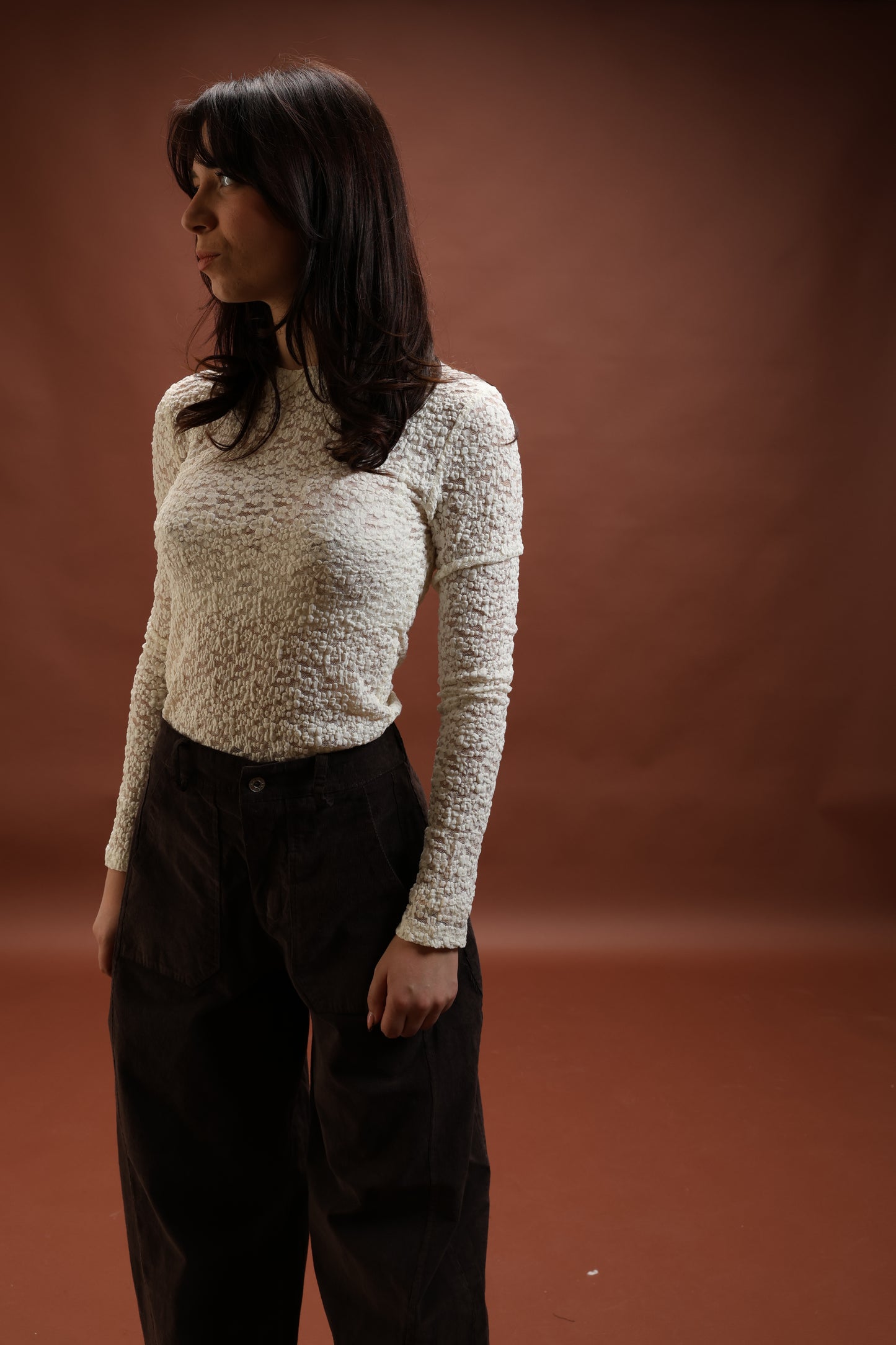 Pantalon ballon velour marron - Héléna