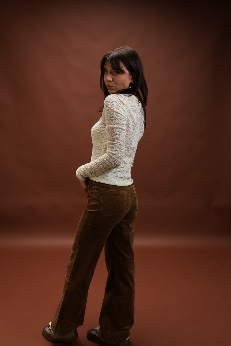 Pantalon velour camel - Julia