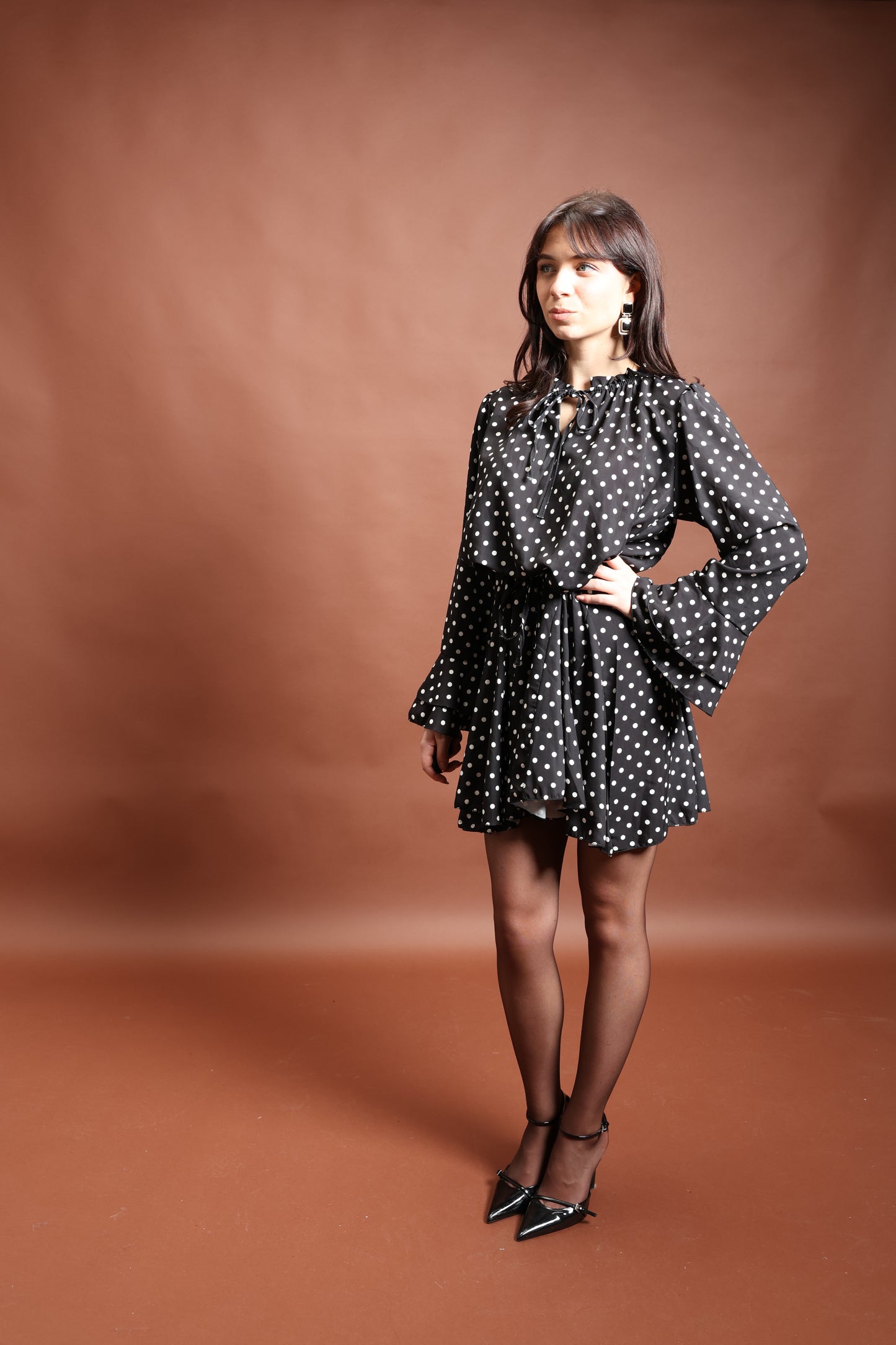 Robe à pois noir - Clara