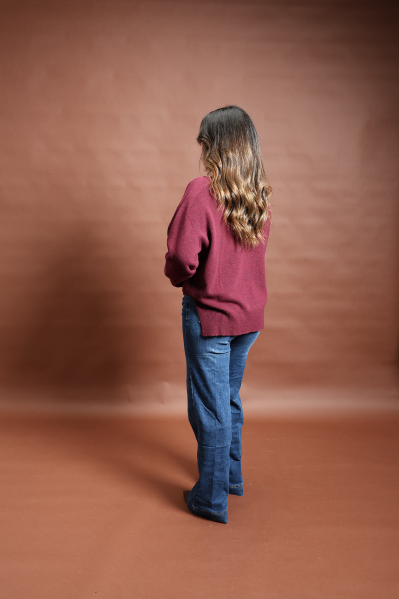 Pull en laine Bordeaux - Valentina