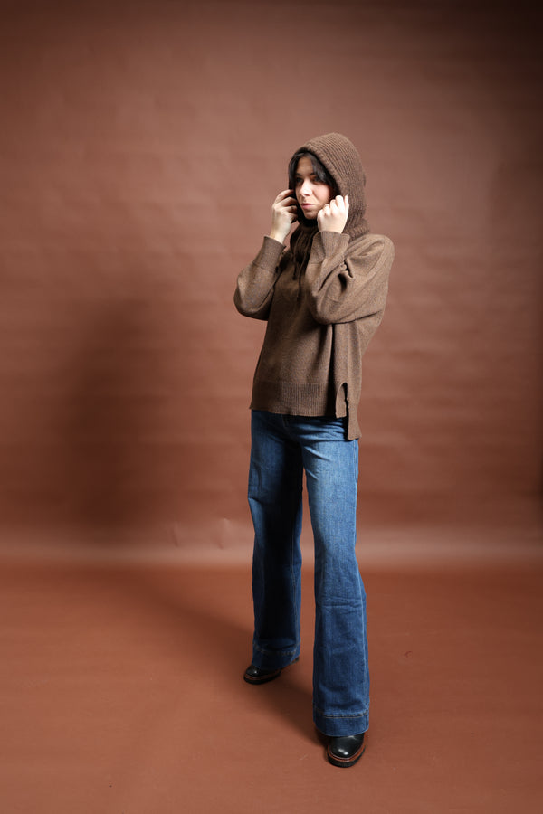 Cagoule en maille Chocolat - Louise