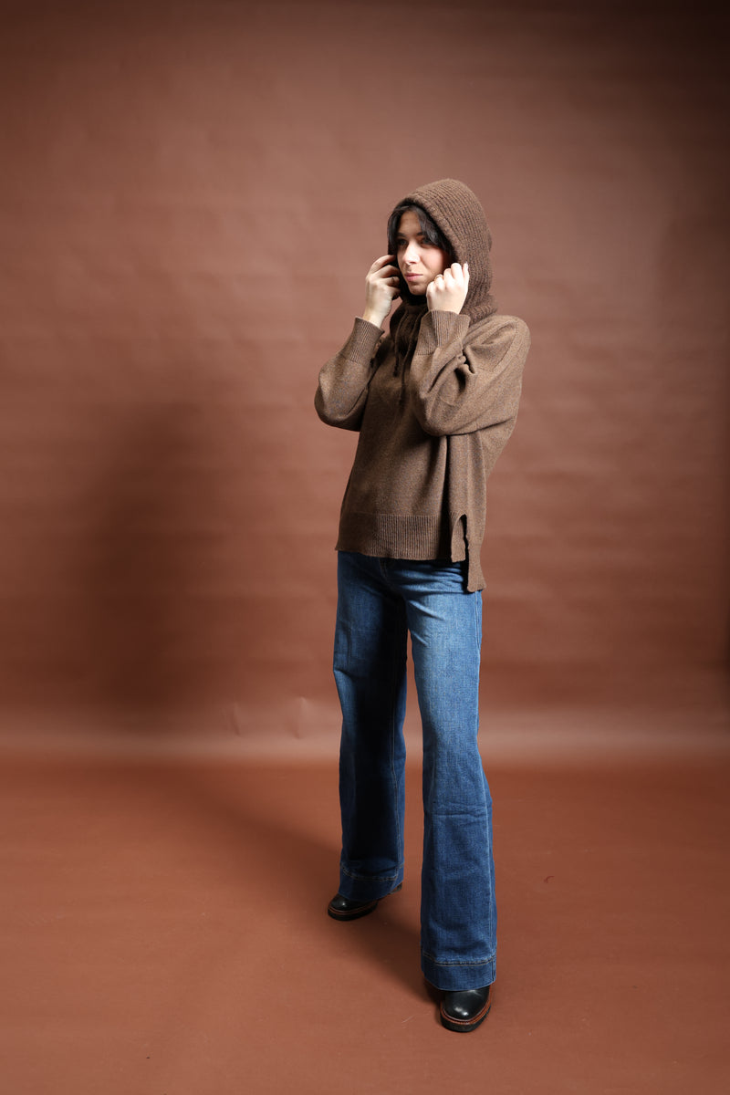 Cagoule en maille Chocolat - Louise