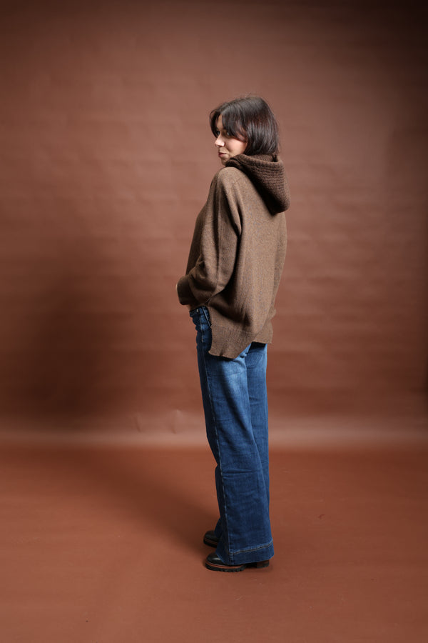 Cagoule en maille Chocolat - Louise