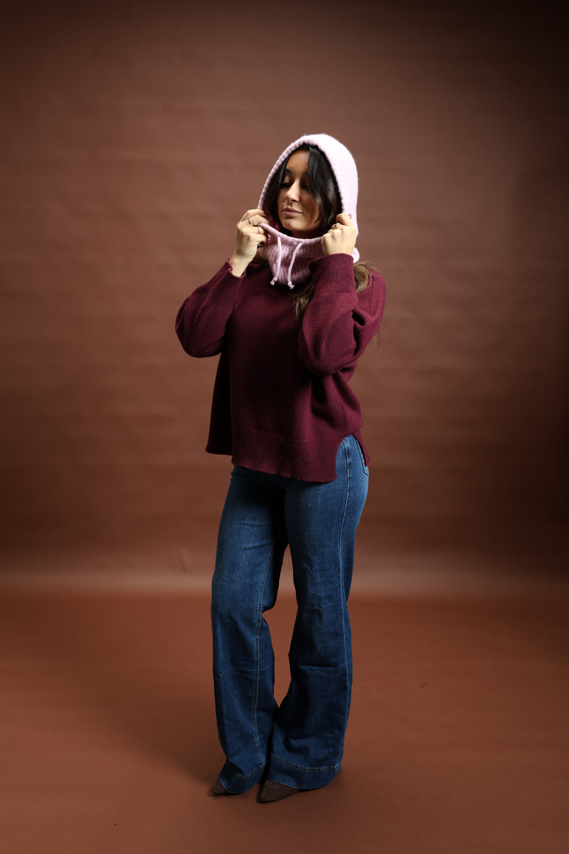 Cagoule en maille Rose - Louise