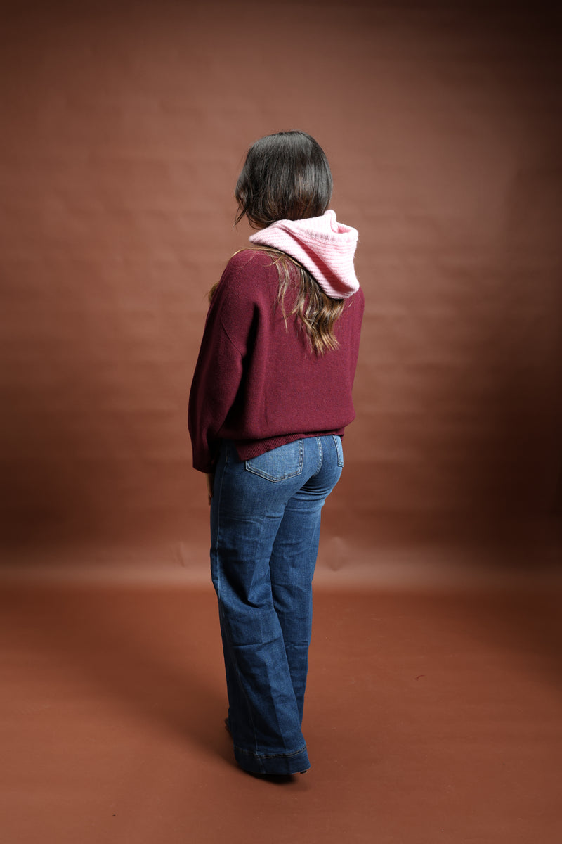 Cagoule en maille Rose - Louise